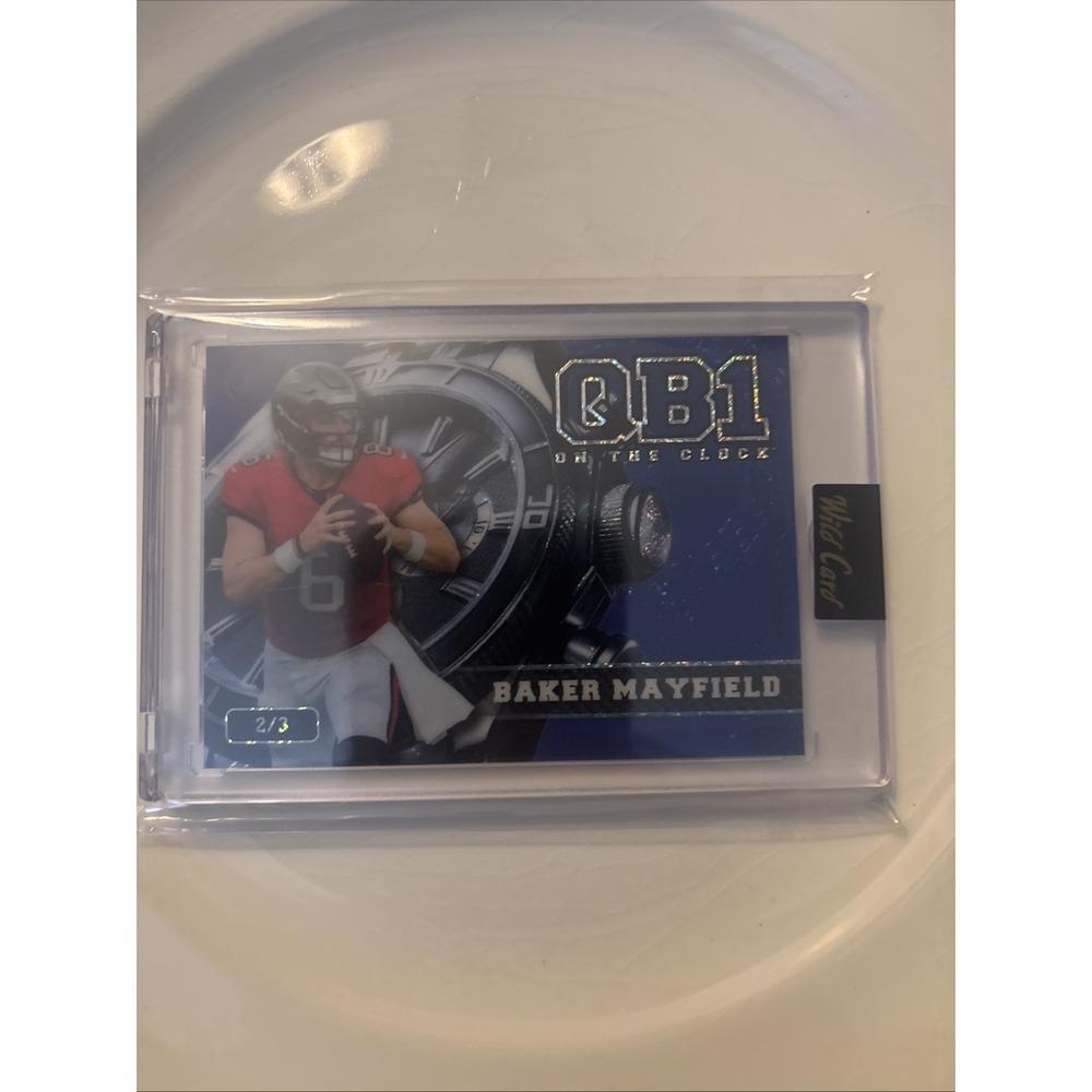 BAKER MAYFIELD‎ 2/3 2024 Wild Card QB1 Buccaneers On the Clock Blue On Blue